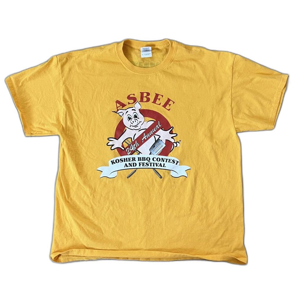 BNWOT 1990s Vintage Mens Asbee 24th Annual Kosher BBQ Contest T-Shirt Tee XL